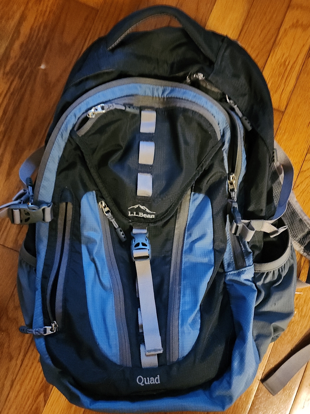 L.L. Bean Quad Men's Hiking Backpack in Blue and Black